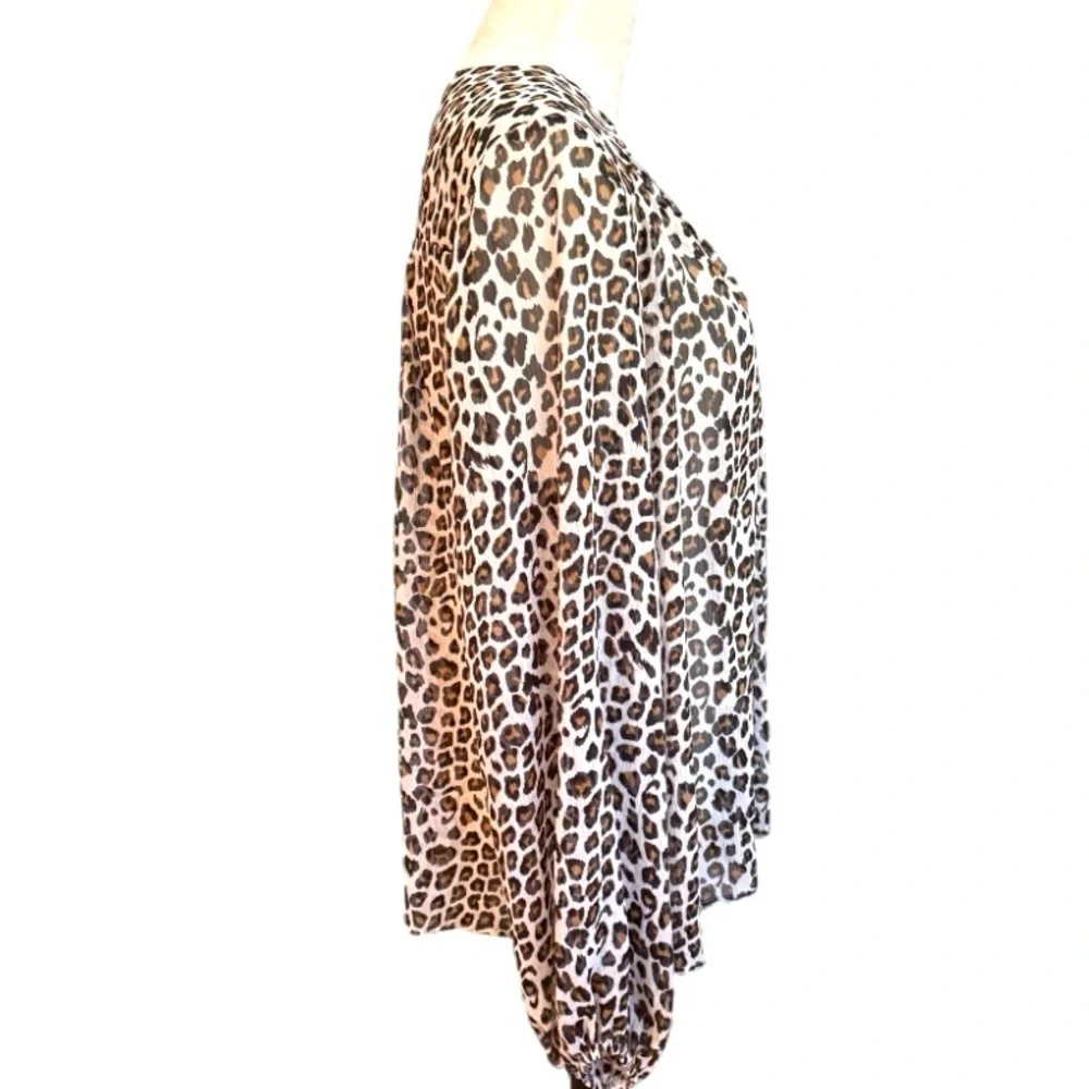 NWT - Anthropologie’s Maeve Leopard Peasant Blouse - Picture 6 of 10